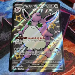 Wigglytuff ex 222/091 Paldean Fates Full Art Shiny Ultra Rare Pokemon Card NM - Image 1