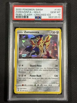 Pokemon Cards PSA 10 GEM MT Zamazenta Holo Rebel Clash SWSH 2020 140/192 - Image 1