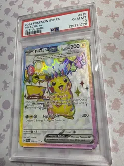 Pokemon Pikachu EX Surging Sparks #219/191 SV08 Gem Mint PSA 10 - Image 1