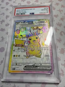 Pokemon Pikachu EX Surging Sparks #219/191 SV08 Gem Mint PSA 10 - Image 3