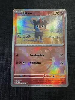 Pokemon Prismatic Evolutions Litleo Master Ball Holo 015/131 NM - Image 1