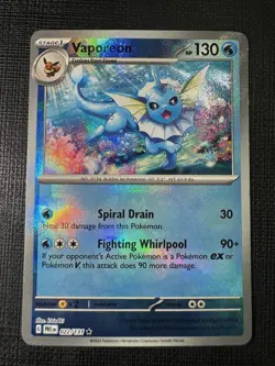 Pokemon Prismatic Evolutions Vaporeon Master Ball Holo 022/131 NM - Image 1