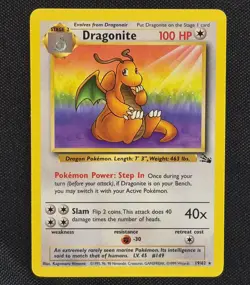 Dragonite 19/62 Unlimited Rare Fossil Pokemon Card - Image 1