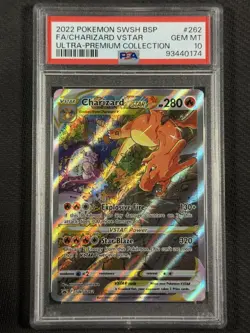 Pokemon Cards PSA 10 GEM MT Charizard Vstar UPC Promo SWSH 2022 Ultra Rare #262 - Image 1