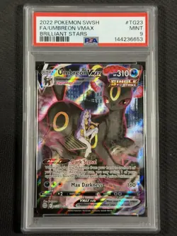 Pokemon Cards PSA 9 MINT Umbreon Vmax Brilliant Stars Full Art 2022 TG23/TG30 - Image 1