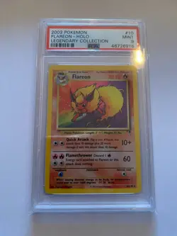 Pokemon Flareon PSA 9 Holo Legendary Collection #10 2002 WOTC Rare - Image 1