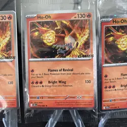 4x Pokemon TCG Ho-Oh EB Games Stamped Promo 010/086 Chaos Rising Mint Sealed - Image 3
