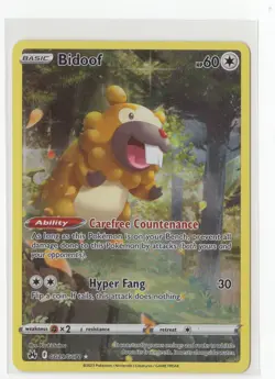 Pokemon TCG Bidoof GG29/GG70 Crown Zenith Illustration Rare Nm - Image 1