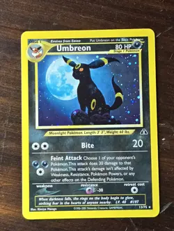 Pokemon TCG Umbreon Neo Discovery Holo Rare Card 13/75 Vintage - Image 2