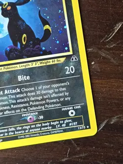 Pokemon TCG Umbreon Neo Discovery Holo Rare Card 13/75 Vintage - Image 3