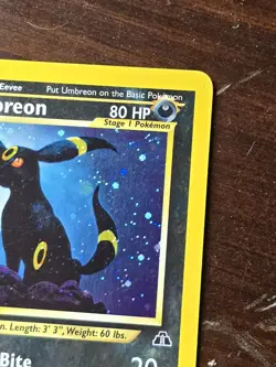 Pokemon TCG Umbreon Neo Discovery Holo Rare Card 13/75 Vintage - Image 4