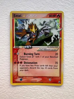 Pokemon Card Entei Gold Star 113/115 EX Unseen Forces Holo LP/MP - Image 1