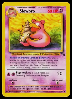 Pokemon Card Slowbro 43/62 Fossil Uncommon - Image 1