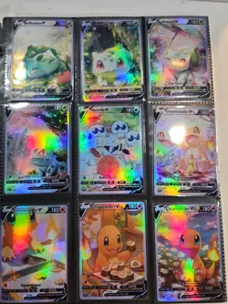 Lot of 9 Custom Holo fanart mixed V Pokemon Trading Card Sleeved & Top Loaded!! - Image 2