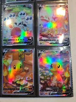 Lot of 9 Custom Holo fanart mixed V Pokemon Trading Card Sleeved & Top Loaded!! - Image 5