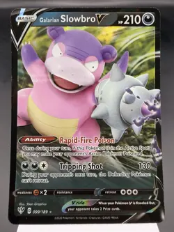 Galarian Slowbro V 099/189 - Ultra Rare - SWSH Darkness Ablaze Pokemon Card NM - Image 1