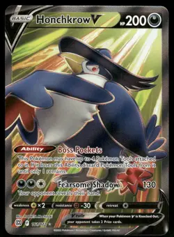 Pokemon Cards Honchkrow V 161/172 Brilliant Stars Ultra Rare NM - Image 1