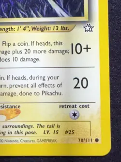 Pokemon Pikachu TCG Neo Genesis Card 70/111 Unlimited Common MP - Image 5