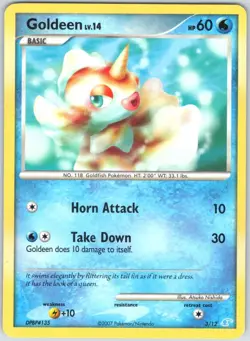 Goldeen 3/12 Common DP Trainer Kit: Manaphy & Lucario Pokemon NM - Image 1