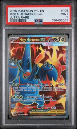 POKEMON TCG PSA 9 MEGA HERACROSS EX # 108 Phantasmal Flames - Image 1
