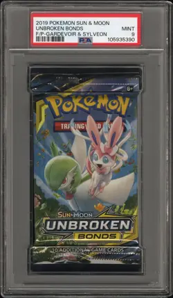 PSA 9 - Sun & Moon Unbroken Bonds (Sylveon & Gardevoir) Foil Pack - Pokemon - Image 1