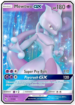 Pokemon TCG Mewtwo GX 31/68 Hidden Fates Full Art Ultra Rare Holo - Image 1