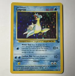 Pokemon TCG Lapras Fossil Holo Rare Unlimited 10/62 80 HP 1999 English - Image 1