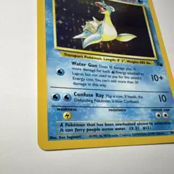 Pokemon TCG Lapras Fossil Holo Rare Unlimited 10/62 80 HP 1999 English - Image 2