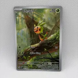 Pokemon TCG: Chespin 087/086 Me04: Chaos Rising Holo Illustration Rare NM - Image 1