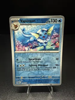 Vaporeon Reverse Holo 134/165 Scarlet & Violet 151 Pokemon Card - Image 1