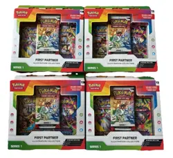 Pokemon TCG First Partner Illustration Collection—Series 1 (Lot of 4 Boxes) - Image 1