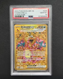 2023 POKEMON OBF EN-OBSIDIAN FLAMES HYPER RARE #228 CHARIZARD EX PSA 10 - Image 1