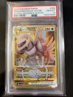 Pokemon 2022 Origin Forme Palkia VSTAR 208 Gold SR Astral Radiance GEM MT PSA 10 - Image 1