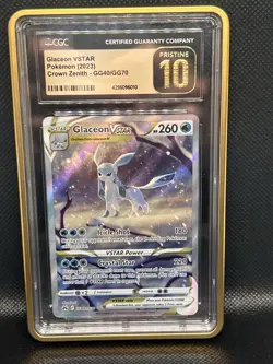 2023 POKEMON CROWN ZENITH #GG40 GLACEON CGC 10 PRISTINE With Guard! - Image 1