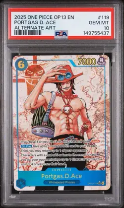 2025 ONE PIECE OP13 119 CARRYING ON HIS WILL PORTGAS D ACE SEC ALT ART PSA 10 - Image 1