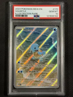 Pokemon Cards PSA 10 GEM MT Squirtle 151 Illustration Rare 2025 S&V 170/165 - Image 1