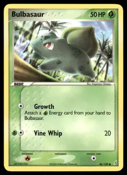 Pokemon Cards Bulbasaur 46/100 Crystal Guardians Common LP - Image 1