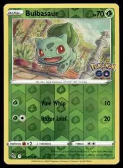 Pokemon Cards Bulbasaur 001/078 Reverse Holo Pokemon GO NM - Image 1
