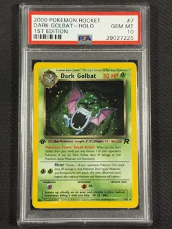 Pokemon Cards PSA 10 GEM MT Dark Golbat 1st Edition Holo Team Rocket 7/82 - Image 1