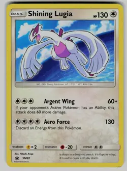 Shining Lugia - SM82 Holo Promo Sun & Moon Promo Pokemon Holo Heavily Played - Image 1