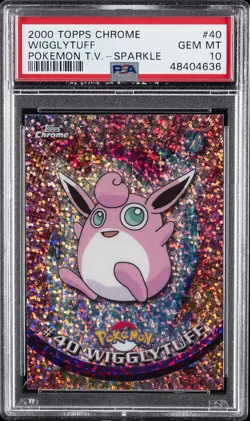 2000 TOPPS CHROME POKEMON T.V. SPARKLE #40 WIGGLYTUFF PSA 10 - Image 1