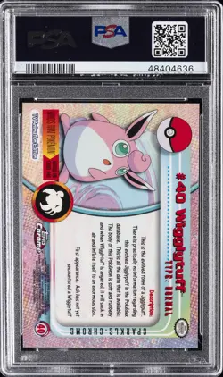 2000 TOPPS CHROME POKEMON T.V. SPARKLE #40 WIGGLYTUFF PSA 10 - Image 2