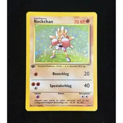 Pokemon TCG Hitmonchan (Nockchan) Base Set 1st Edition Holo 7/102 German - Image 1