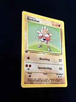 Pokemon TCG Hitmonchan (Nockchan) Base Set 1st Edition Holo 7/102 German - Image 3