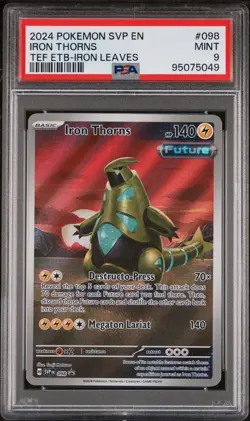 2024 Pokemon Temporal Forces Iron Thorns 098 Pokemon ETB Promo PSA 9 MINT - Image 1