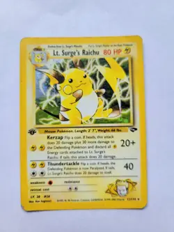 Pokemon TCG 1st Edition Lt. Surge's Raichu Gym Heroes 11/132 Holo Rare - Image 1