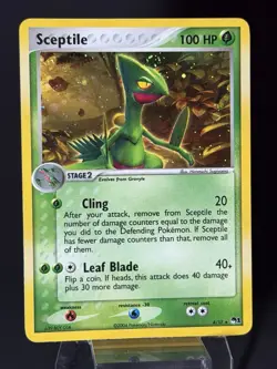 Sceptile 4/17 Holo Rare POP Series 1 Pokemon Card 💫 SWIRL LP- - Image 3