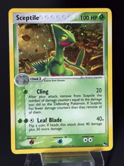 Sceptile 4/17 Holo Rare POP Series 1 Pokemon Card 💫 SWIRL LP- - Image 4
