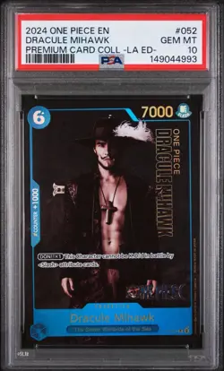 2024 ONE PIECE PREMIUM CARD COLLECTION LIVE ACTION EDITION-DRACULE MIHAWK PSA 10 - Image 1