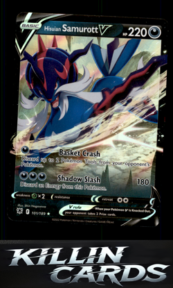 Hisuian Samurott V 101/189 Pokemon Ultra Rare SWSH10: Astral Radiance Card NM - Image 1